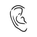 Drawing human ear ear vector sketch on a white background Royalty Free Stock Photo