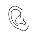 Drawing human ear ear vector sketch on a white background Royalty Free Stock Photo