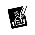 Black solid icon for Drawing, sketch and picture Royalty Free Stock Photo