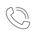 drawing image icon symbol telephone receiver communication icon black on white background Royalty Free Stock Photo