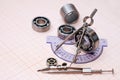 Drawing Instrument And Ball Bearing Royalty Free Stock Photo