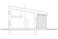 Drawing - isolated section of the bungalow with mezzanine