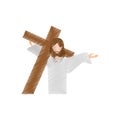 drawing jesus christ carries cross