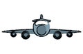 Drawing jet airplane private transport front view