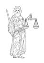Drawing of a justice symbol Royalty Free Stock Photo