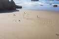 Drawing a labyrinth in the sand