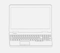 Drawing of Laptop Computer on white background Royalty Free Stock Photo