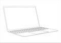 Drawing laptop on a white background