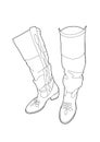 Drawing of a large pair of boots Royalty Free Stock Photo
