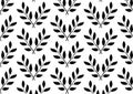 Drawing leaves pattern black ground vector