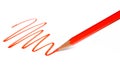 Drawing Line with Red Pencil