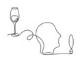 Drawing line wineglass with head
