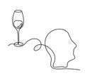 Drawing line wineglass with head