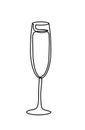 Drawing line wineglass on the white