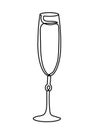 Drawing line wineglass on the white