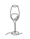 Drawing line wineglass on the white
