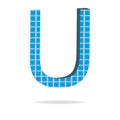 In the drawing, the logo of the letter U, Royalty Free Stock Photo