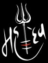 Drawing or Sketch of Lord Shiva Outline Vector Illustration. Design Element of Shiv text Mahadev, Trishul and Three Tilak