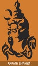Drawing or Sketch of Lord Shiva Outline Vector Illustration. Design Element of Shiv text Mahadev, Trishul and Three Tilak