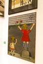 Drawing made by German kids after the Wall was build Royalty Free Stock Photo
