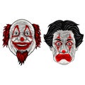 Clown two face old premium vector