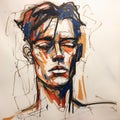 Expressive Portrait: Matthew\'s Face In Anna Bocek And Clayton Crain Style