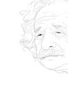 A Drawing Of A Man With A Mustache - portrait of albert einstein