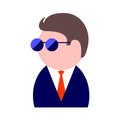 Drawing of a modern business man in glasses, a suit and tie Royalty Free Stock Photo