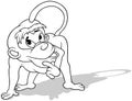 Drawing of a Monkey on All Fours is Thinking about Something Royalty Free Stock Photo