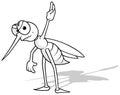 Drawing of a Mosquito with a Raised Hand