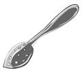 Drawing of a mote teaspoon, vector or color illustration