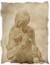 Drawing of mother and child