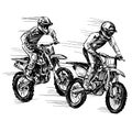 Drawing of the motocross competition
