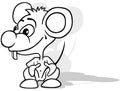 Drawing of a Mouse with Turned Head Seated on the Ground