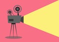 Drawing of a movie projector. Movie camera. Royalty Free Stock Photo