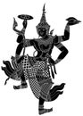 Drawing of Narayana silhouetted
