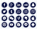 Collection of popular social media icons on a white background