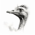 Detailed Ostrich Illustration In George Digalakis Style Royalty Free Stock Photo