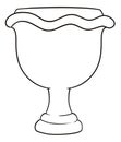 Drawing in outlines of a traditional Mexican copal censer, Vector illustration