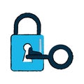 Drawing padlock key security system technology