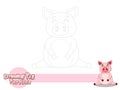 Drawing and Paint Cute Cartoon Pig. Educational Game for Kids. Vector Illustration With Cartoon Style Funny Animal Royalty Free Stock Photo