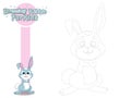 Drawing and Paint Cute Cartoon Rabbit. Educational Game for Kids. Vector Illustration With Cartoon Style Funny Animal Royalty Free Stock Photo