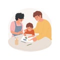 Drawing with parents abstract concept vector illustration.