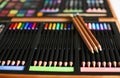 Drawing pastel case with many colors