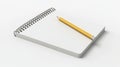 Drawing of a pencil holding a spiral notebook with a diary page or organizer pad Royalty Free Stock Photo