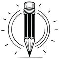 Drawing Pencil Idea Creative Concept with Eraser Line Art Design Illustration Royalty Free Stock Photo