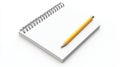 Drawing of a pencil with a notebook that has a spiral-bound diary page or organizer pad Royalty Free Stock Photo