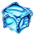 Drawing of a piece of melting ice. Royalty Free Stock Photo