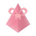 drawing pink gift box pyramid bow Royalty Free Stock Photo