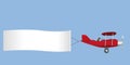 Drawing of a plane pulling a white banner Royalty Free Stock Photo